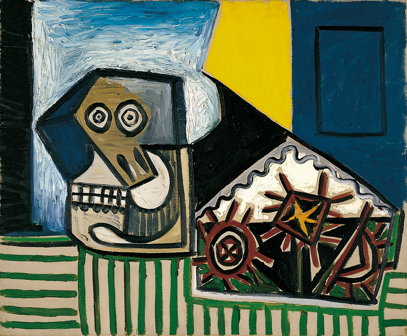 Pablo Picasso, Still life with skull and three sea urchins, 1947